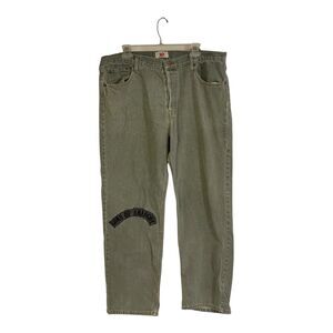 VTG Y2K Levi's 501 Jeans Men's 40x 29 Green Straight leg Sons of Anarchy patch